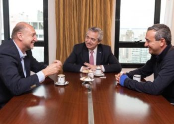 Pablo Javkin se reunió con Omar Perotti y Alberto Fernandez